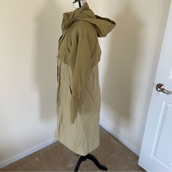 Gorpcore Minimalist Oversized Utility Rain Coat Size XS Gold/ Beige/ Ochre - Picture 6 of 13
